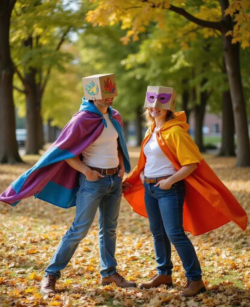 22 Couples Halloween Costume Ideas That Are Easy to DIY - 1. Recycled Superheroes