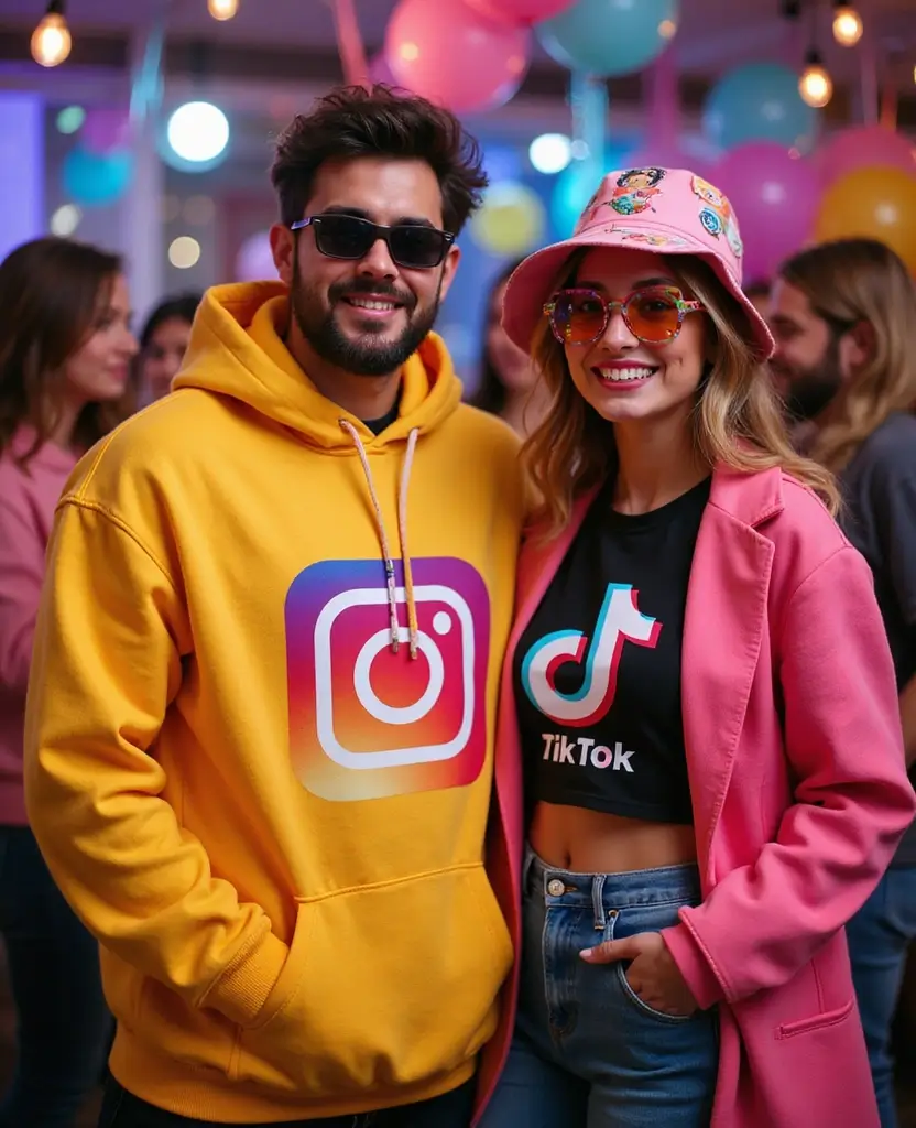 22 Couples Halloween Costume Ideas That Are Easy to DIY - 10. Social Media Icons