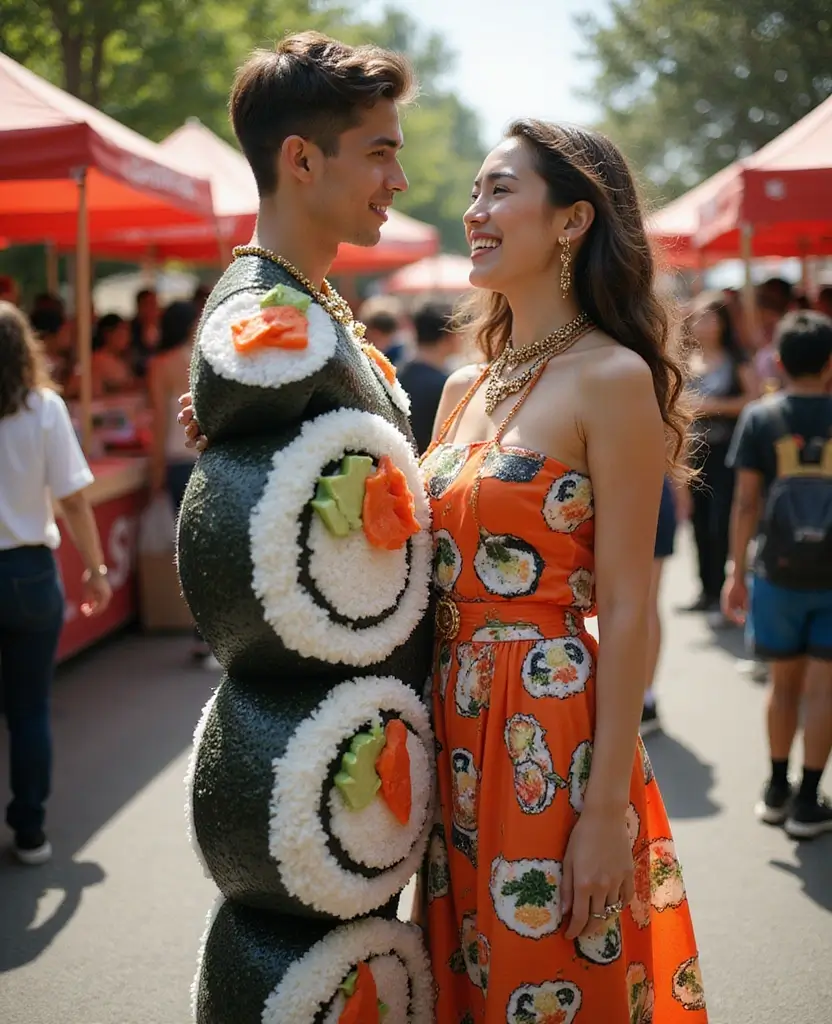 22 Couples Halloween Costume Ideas That Are Easy to DIY - 14. Sushi Rolls