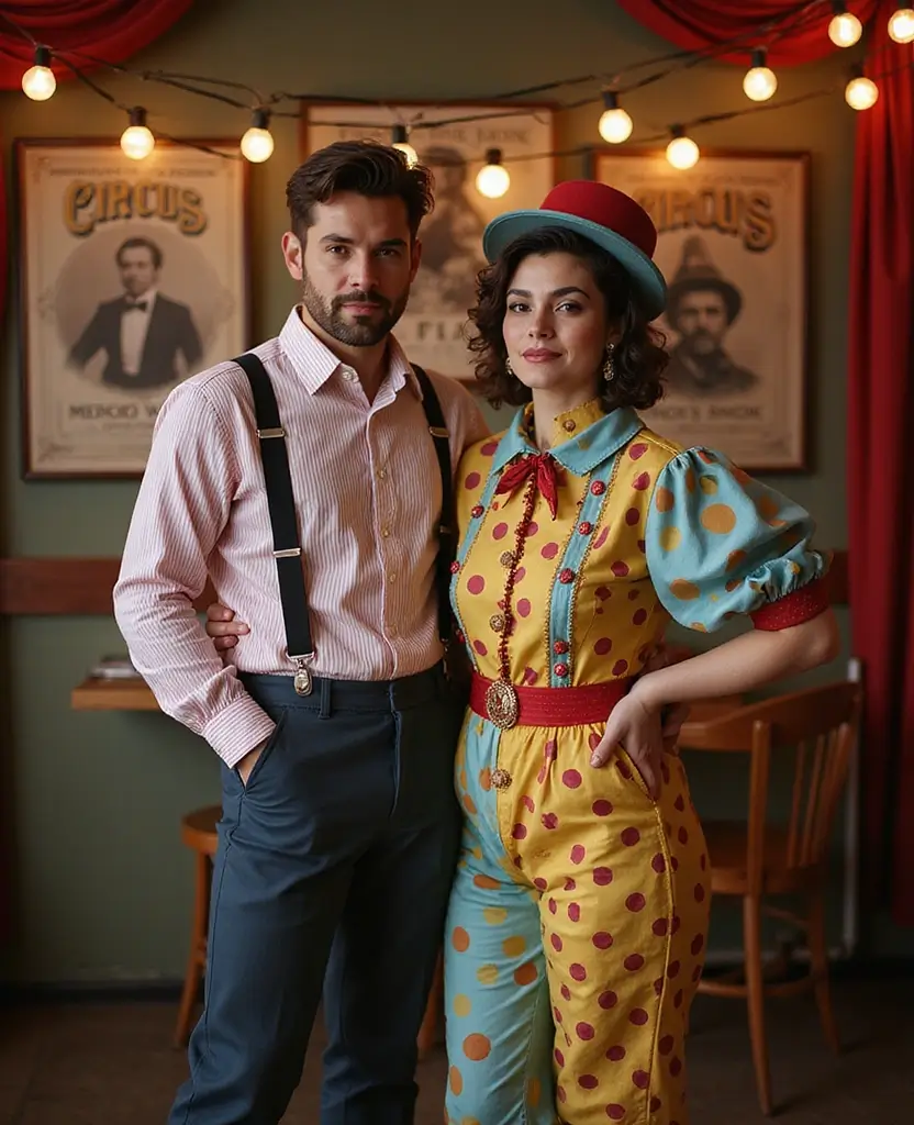 22 Couples Halloween Costume Ideas That Are Easy to DIY - 2. Vintage Circus Performers