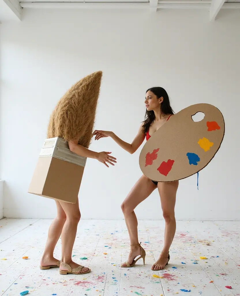 22 Couples Halloween Costume Ideas That Are Easy to DIY - 7. Art Supplies