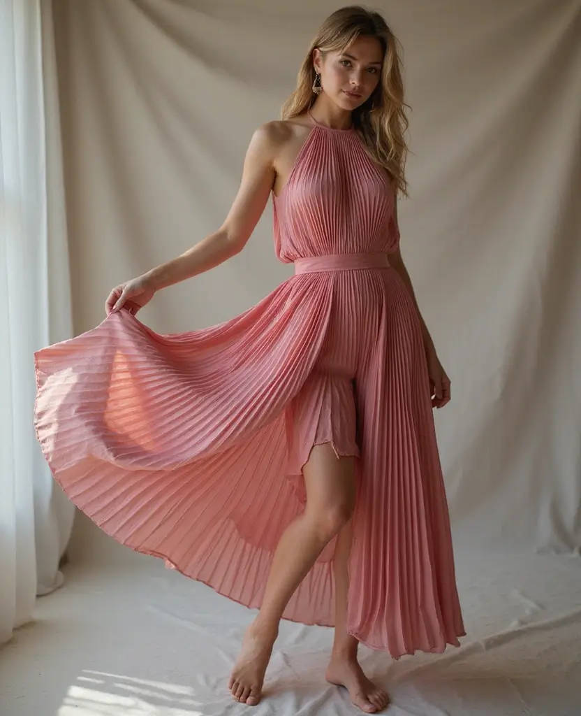 22 Creative Dress Designs for Fashion Lovers - 11. Pleated Dresses from Recycled Materials