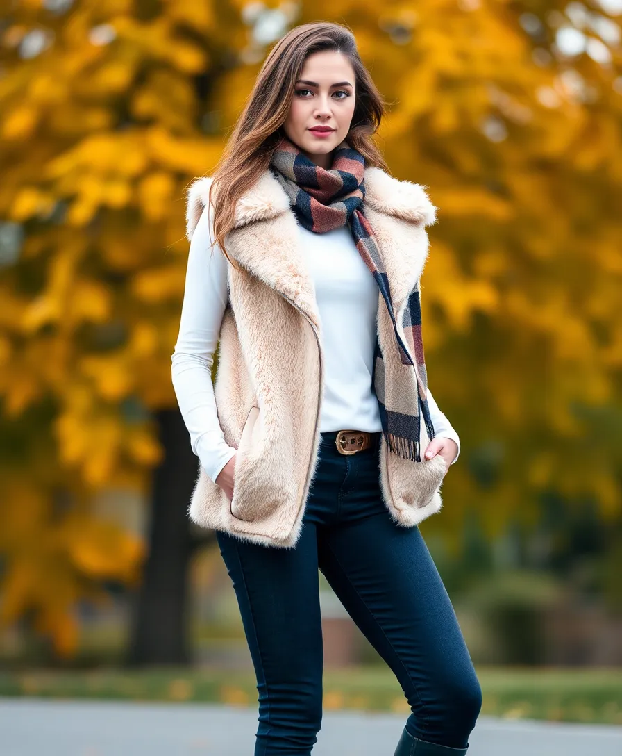 22 Everyday Outfit Ideas for Effortless Style - 15. Cozy Faux Fur Vests