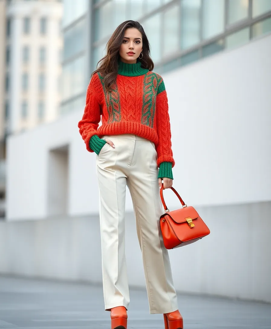 22 Everyday Outfit Ideas for Effortless Style - 16. Vibrant Sweater Sets