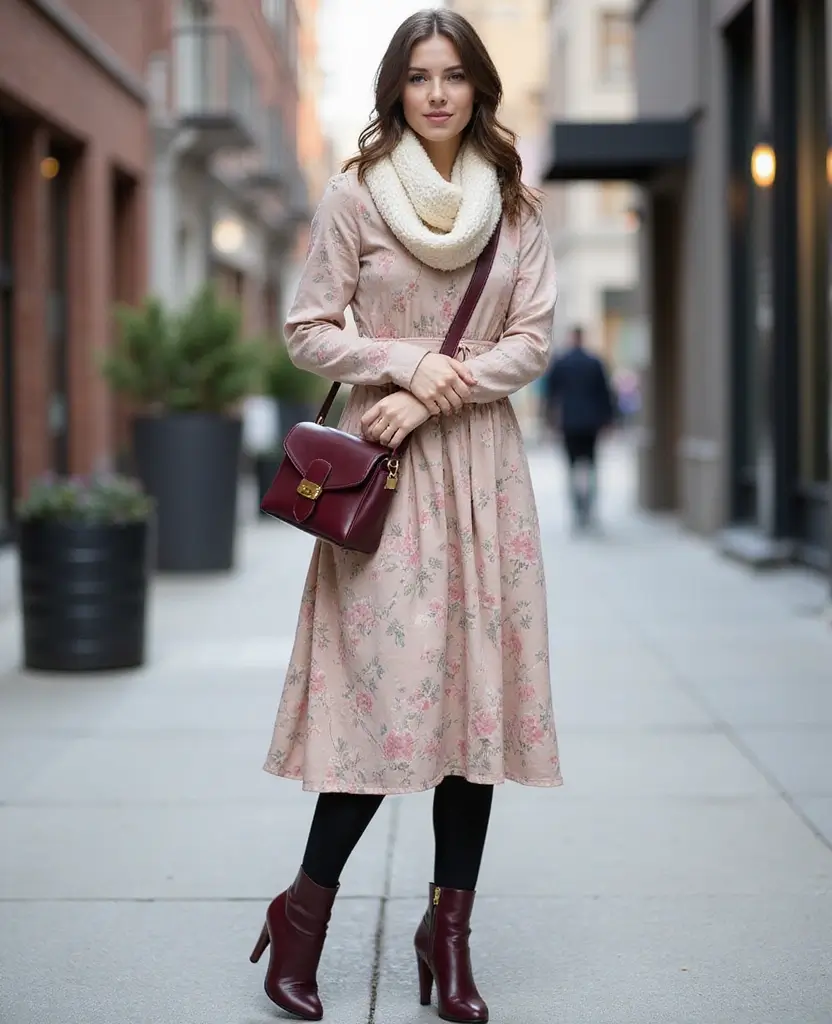 22 Everyday Outfit Ideas for Effortless Style - 3. Chic Midi Dresses with Tights