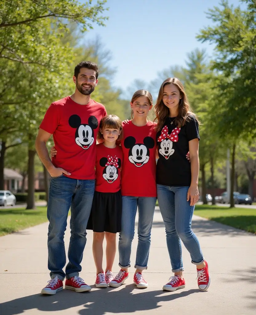 22 Matching Disney Shirt Ideas for Magical Moments - 1. Classic Mickey and Minnie Matching Tees