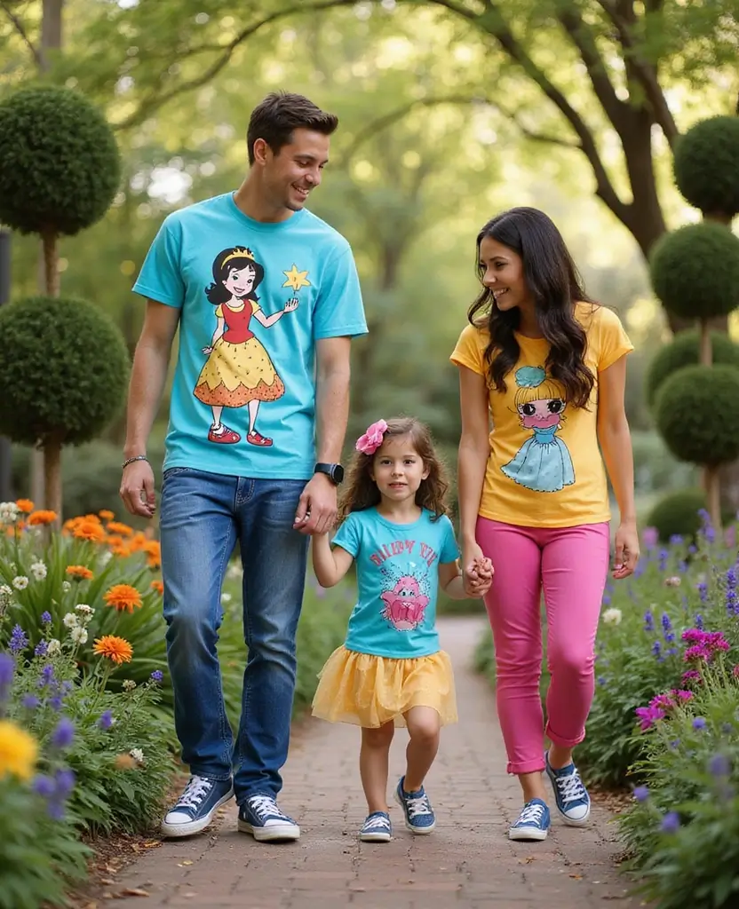 22 Matching Disney Shirt Ideas for Magical Moments - 13. Disney Fairytale Adventure Styles
