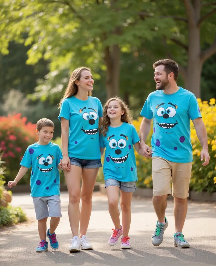 22 Matching Disney Shirt Ideas for Magical Moments - 4. Monsters, Inc. Family Tees