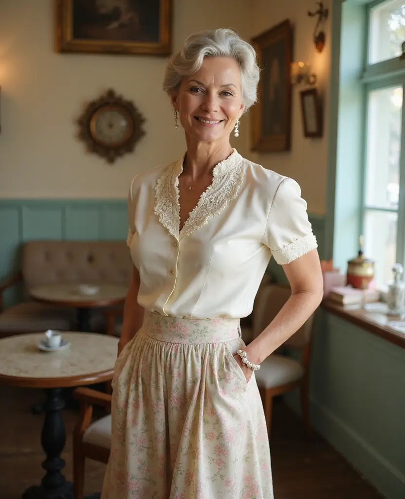 22 Modern Outfits for Women Over 50 to Look Fabulous - 18. Vintage-Inspired Outfits