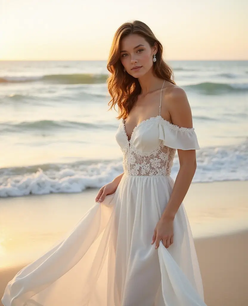 22 Off-the-Shoulder Wedding Dresses for a Romantic Look - 3. Classic A-Line Silhouette