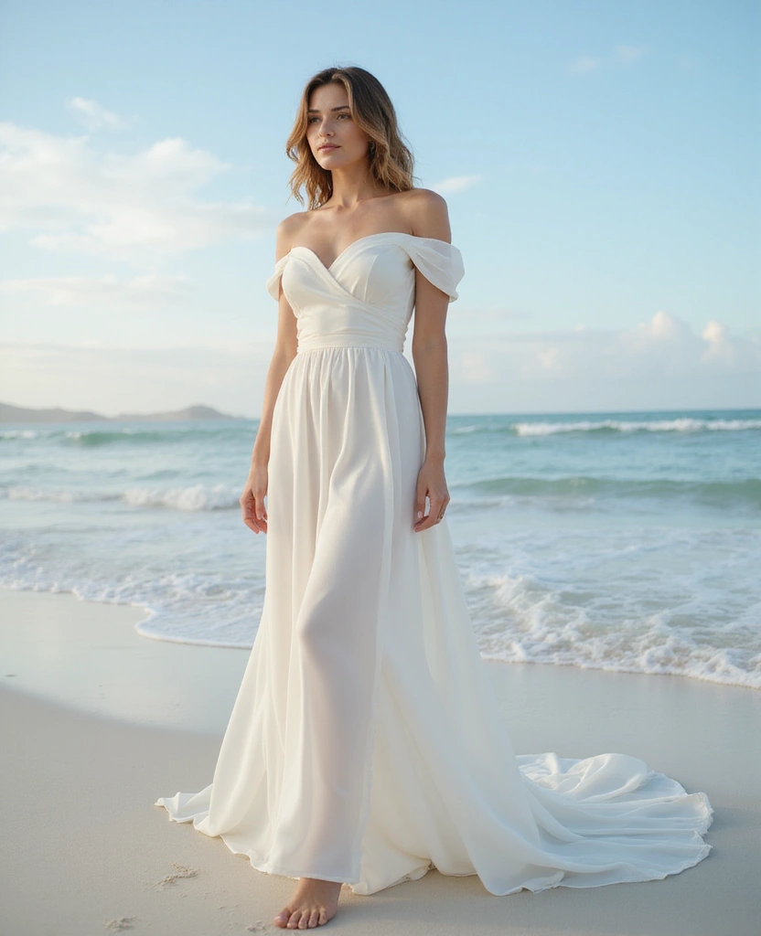 22 Off-the-Shoulder Wedding Dresses for a Romantic Look - 4. Modern Minimalism