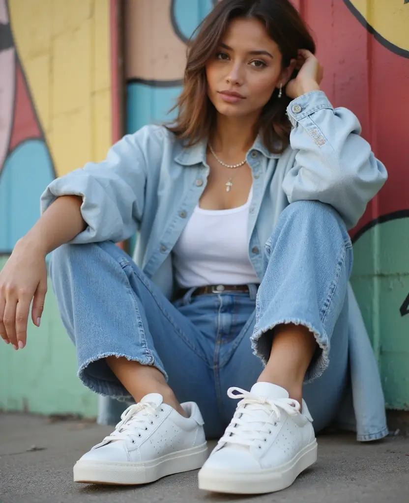 22 Outfit Drawing Ideas for Fashion Sketchbooks - 1. Classic White Sneakers