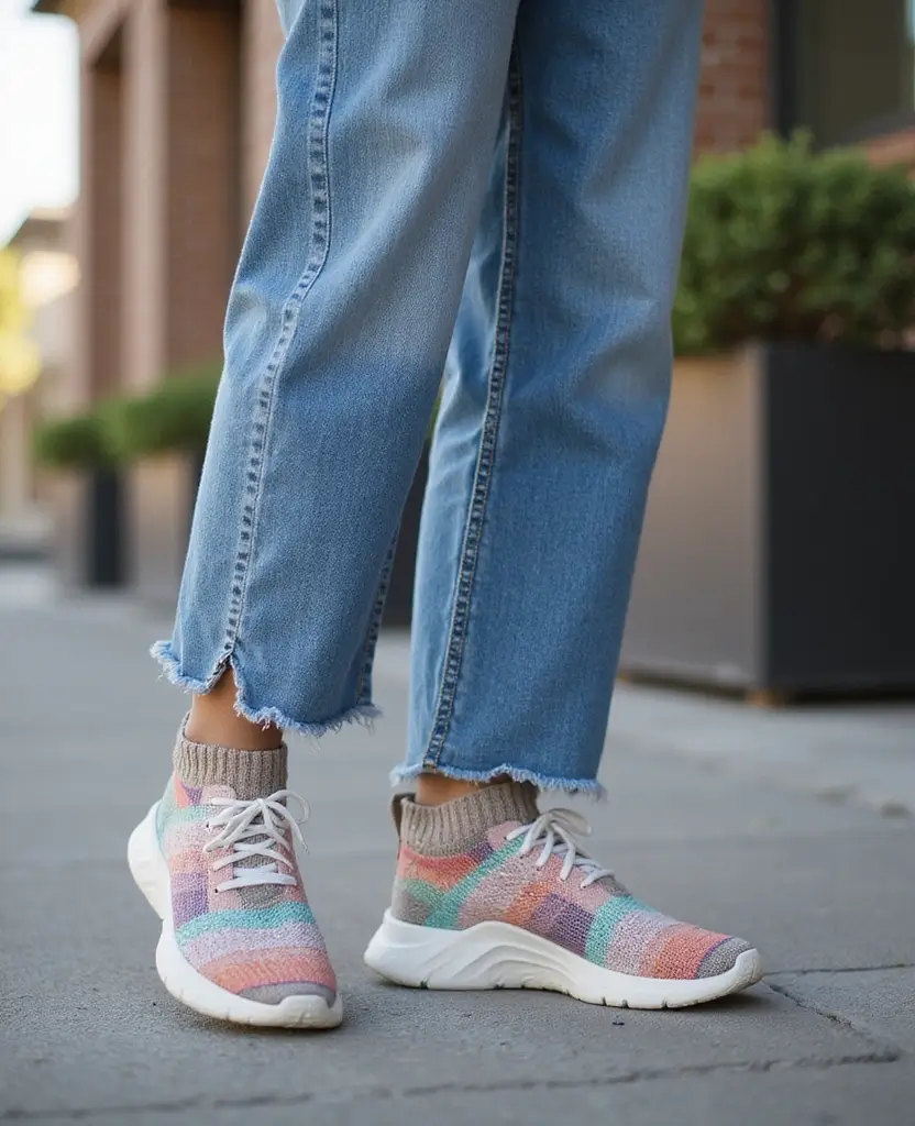 22 Outfit Drawing Ideas for Fashion Sketchbooks - 21. Trendy Sock Sneakers