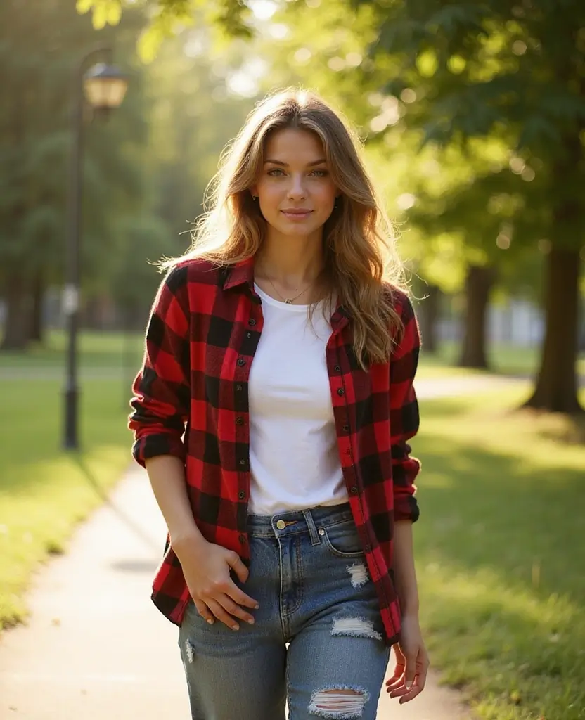 22 Simple Outfit Ideas That Still Turn Heads - 4. Flannel Shirt and Baggy Jeans