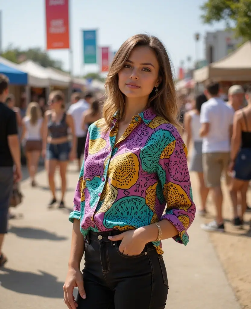 22 Summer Outfit Ideas for Hot Days - 18. Funky Printed Tunic