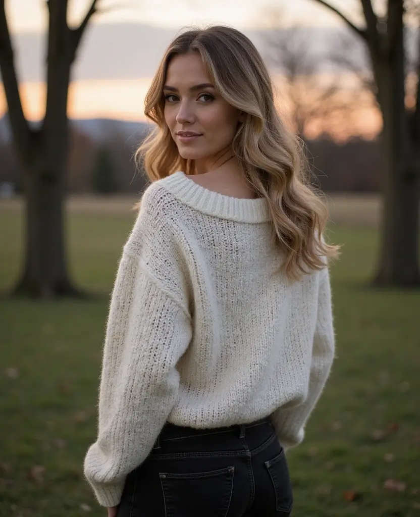 22 Summer Outfit Ideas for Hot Days - 19. Chunky Knit Sweater
