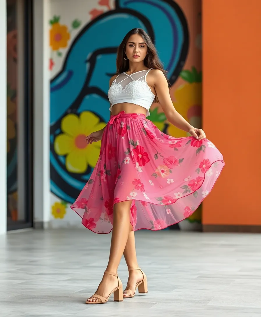 22 Wedding Dress Code Outfits That Nail the Look - 12. Statement Skirt and Crop Top