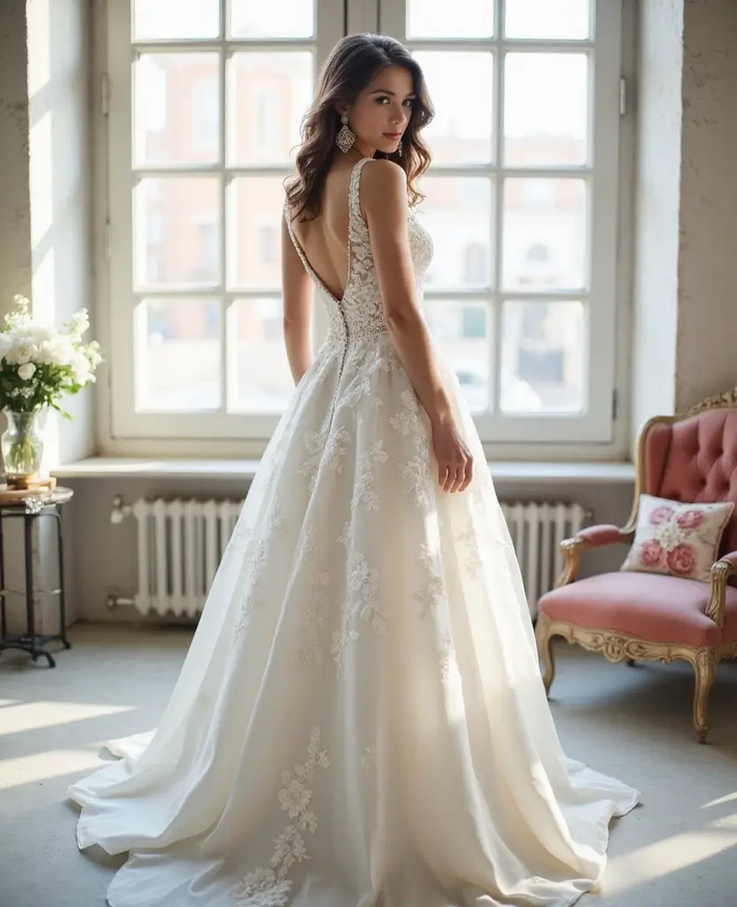 22 Wedding Dresses for Curvy Brides That Wow - 1. Stunning A-Line Perfection