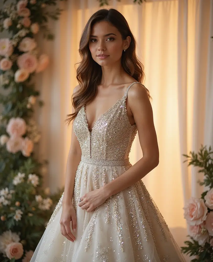 22 Wedding Dresses for Curvy Brides That Wow - 11. Sparkling Sequin Dresses