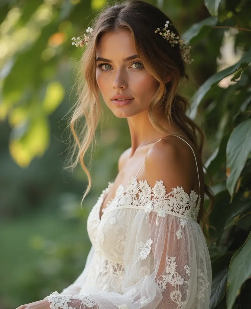 22 Wedding Dresses for Curvy Brides That Wow - 13. Beautiful Bohemian Styles