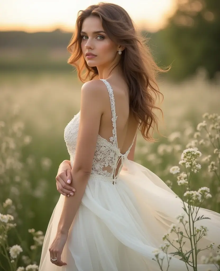 22 Wedding Dresses for Curvy Brides That Wow - 18. Romantic Chiffon Styles