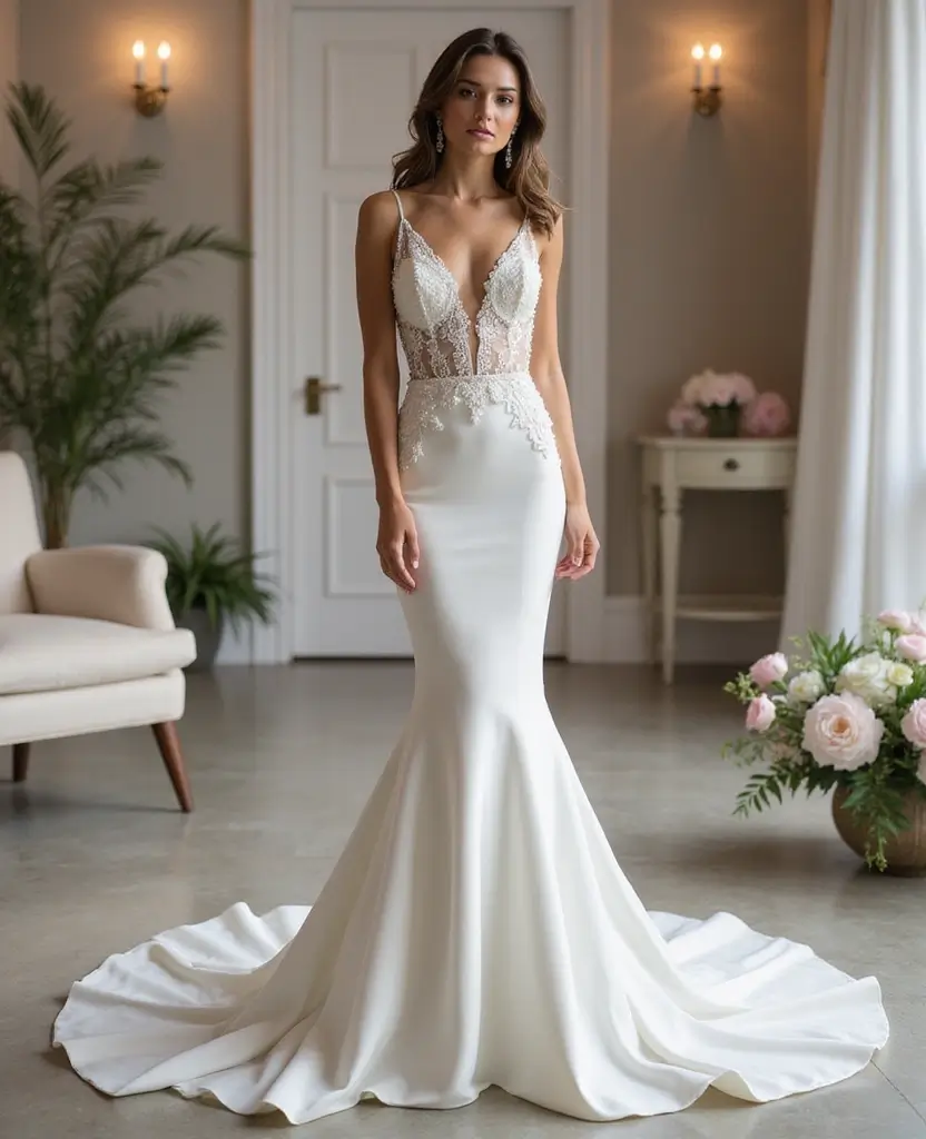 22 Wedding Dresses for Curvy Brides That Wow - 3. Chic Mermaid Silhouettes