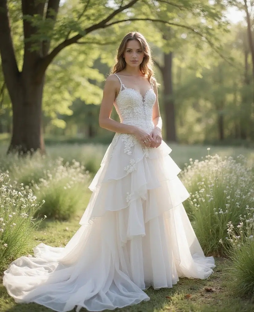 22 Wedding Dresses for Curvy Brides That Wow - 9. Dreamy Tulle & Organza Layers