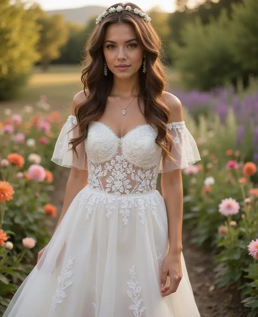 22 Wedding Dresses for Short Brides That Elongate Your Figure - 10. Floral Embroidered Elegance