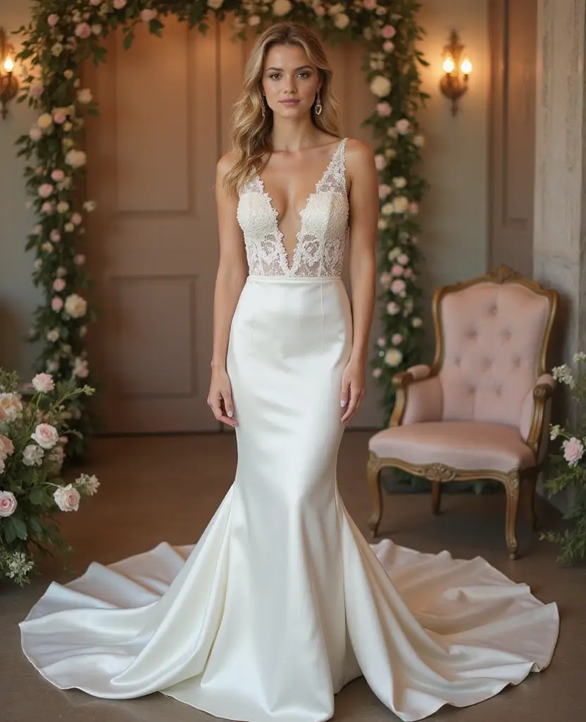 22 Wedding Dresses for Short Brides That Elongate Your Figure - 17. V-Necklines for Illusion