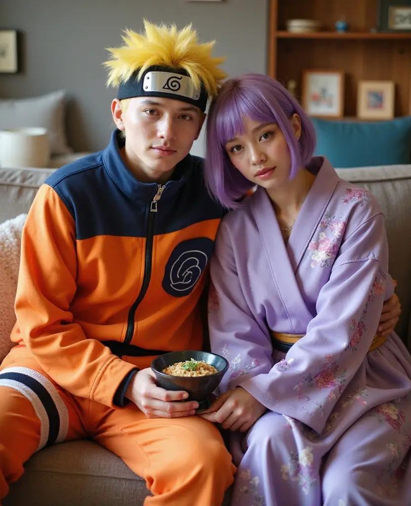 23 At-Home Couples Halloween Costume Ideas for a Cozy Night - 1. Naruto and Hinata