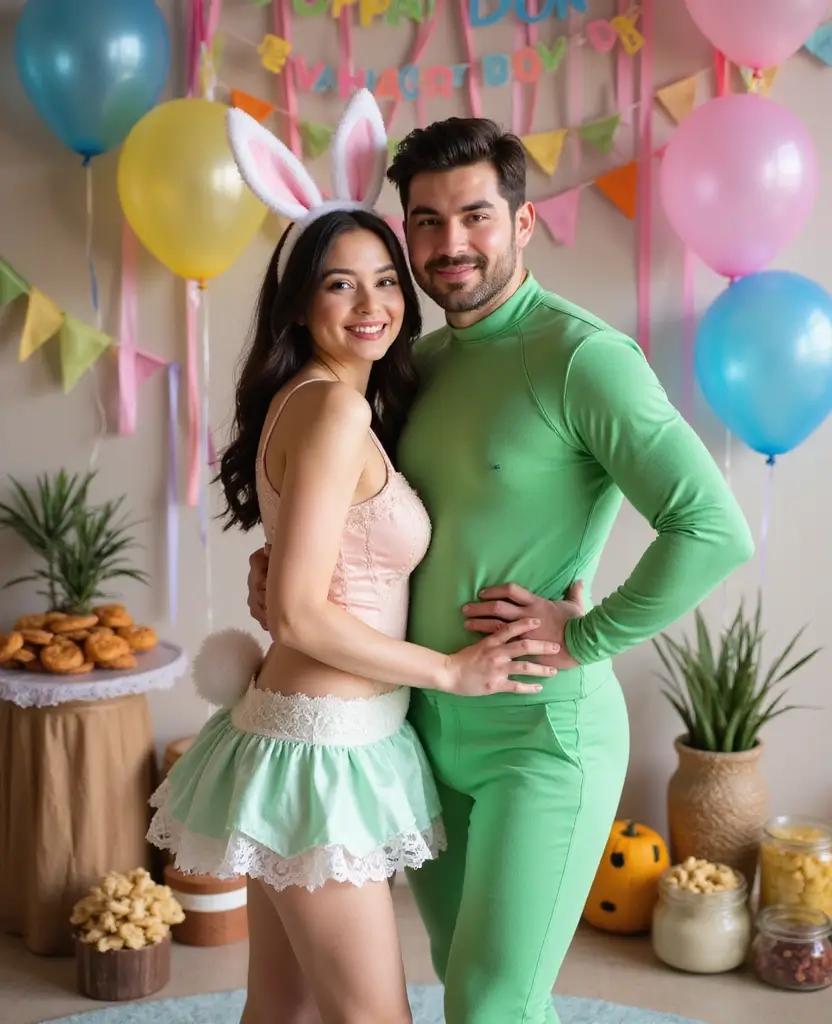 23 At-Home Couples Halloween Costume Ideas for a Cozy Night - 11. Bunny Girl and Beast Boy
