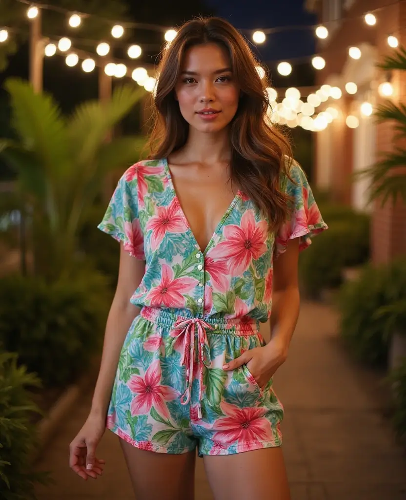 23 Baddie Outfit Ideas for Confident Women - 15. Casual Rompers for Effortless Style