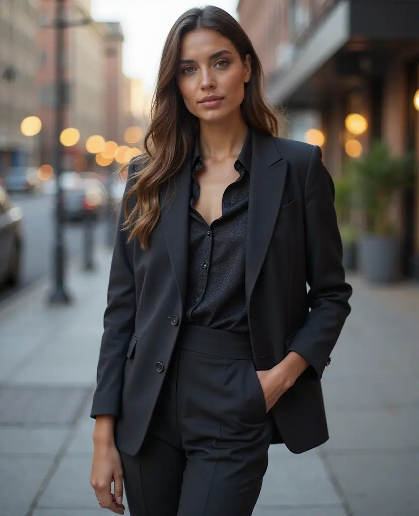 23 Baddie Outfit Ideas for Confident Women - 19. Monochrome Magic