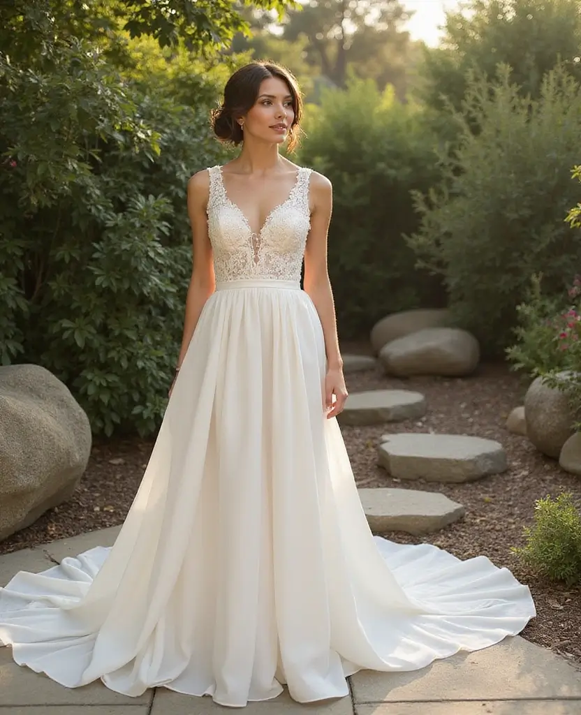 23 Boho Wedding Dresses for a Laid-Back Luxe Look - 16. Soft Neutrals and Earth Tones