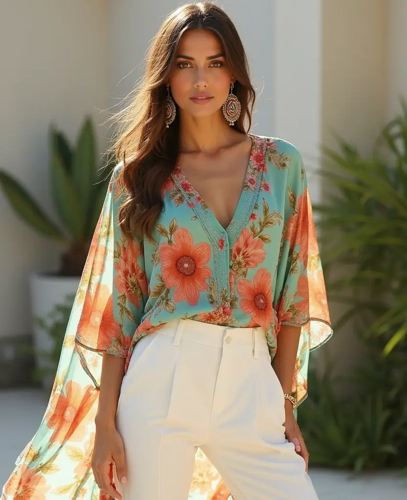 23 Church Outfit Ideas for Modest Elegance - 17. Stylish Kaftan with Tailored Trousers