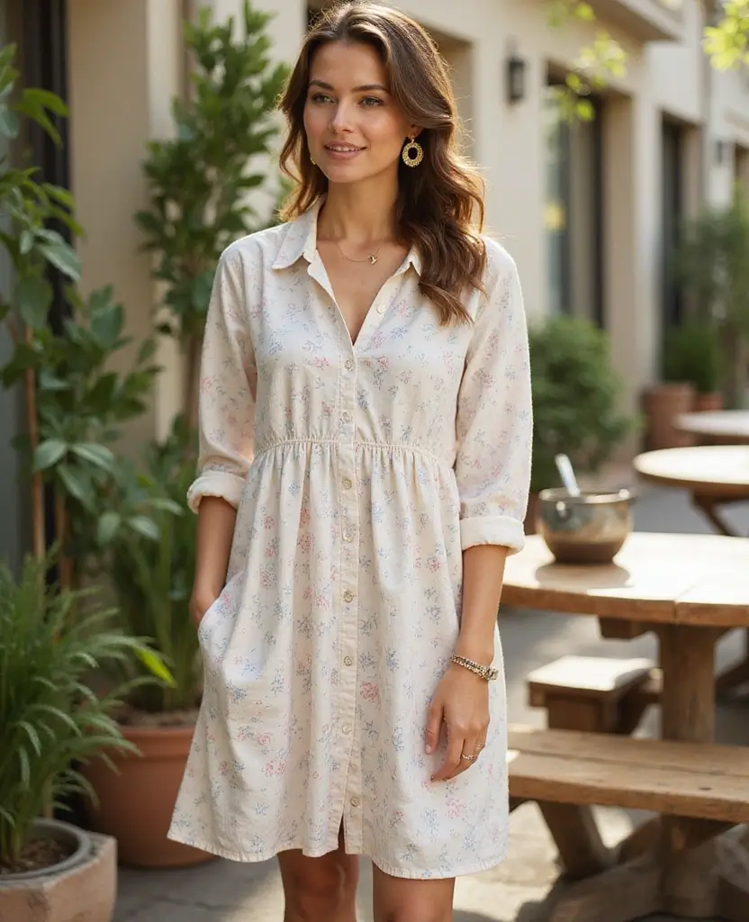 23 Church Outfit Ideas for Modest Elegance - 22. Relaxed Fit Dress with 3/4 Sleeves