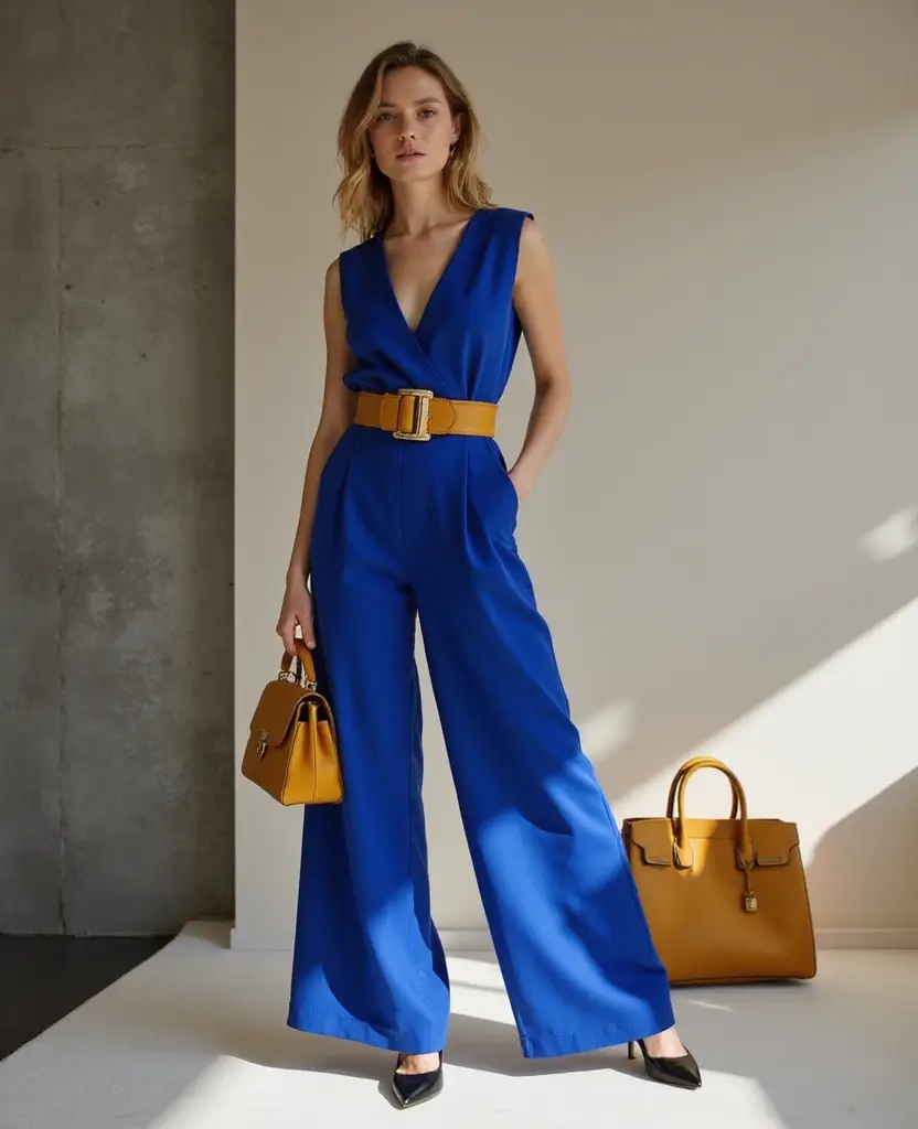 23 Church Outfit Ideas for Modest Elegance - 3. Chic Jumpsuit with Statement Belt