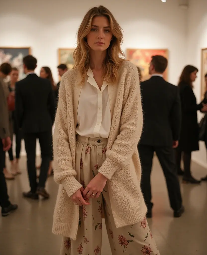 23 Dress Code Outfits for Every Event: Embracing Hippie Style - 5. Layered Culottes for an Art Opening