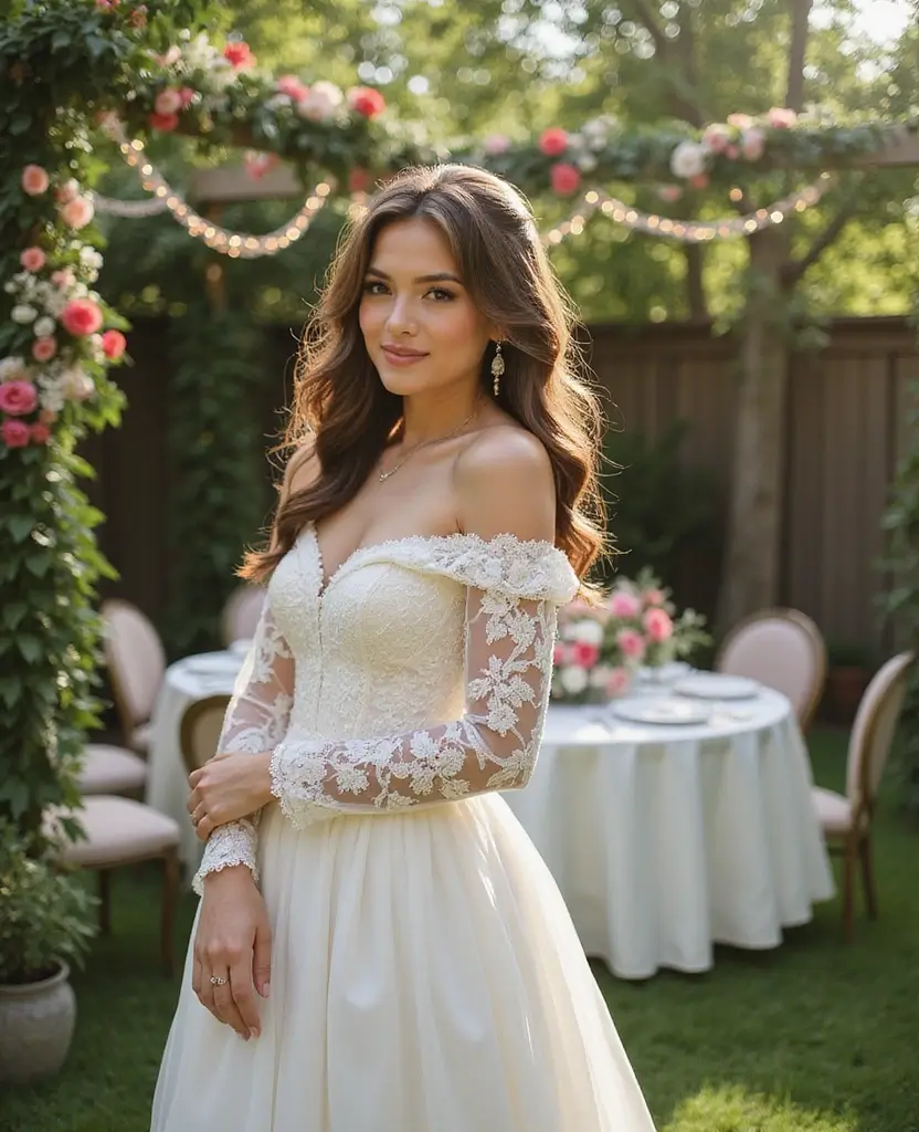 23 Dress Code Outfits for Every Event: Embracing Hippie Style - 6. Romantic Lace Dress for a Backyard Wedding