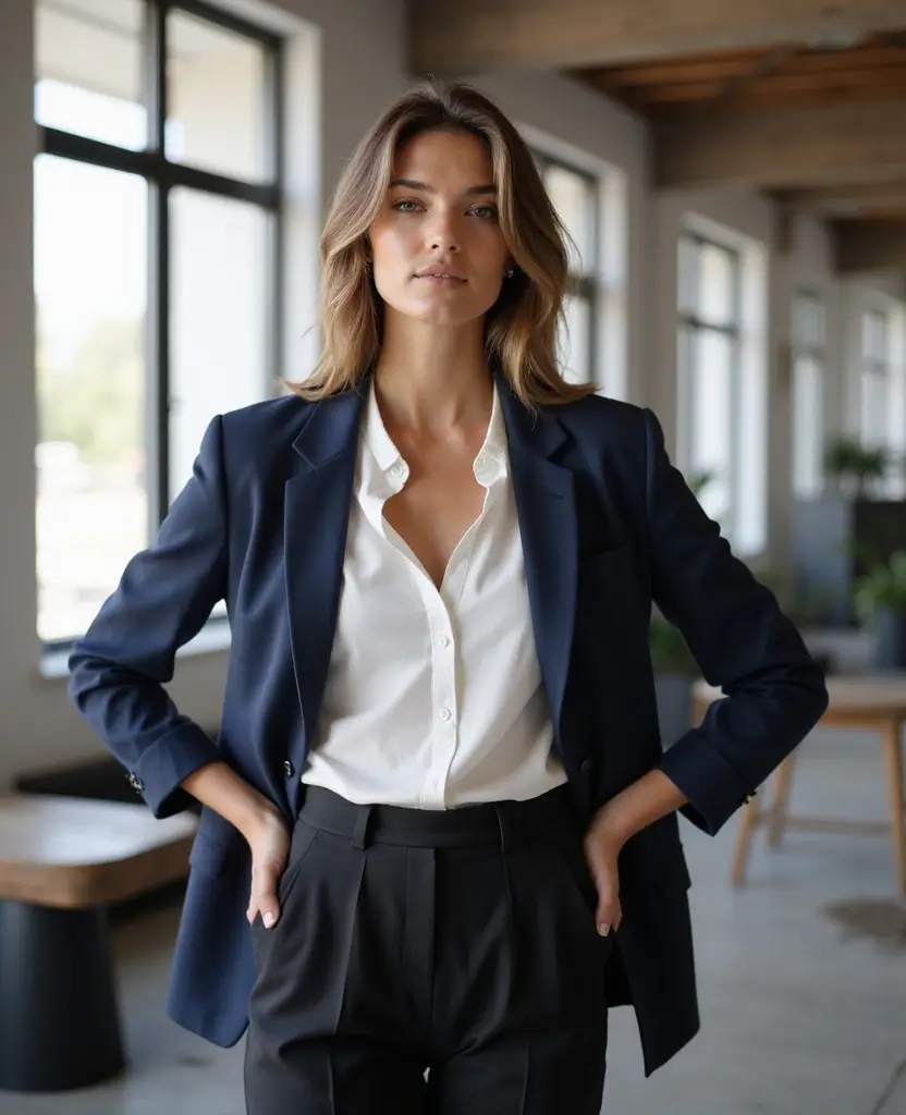 23 Midsize Outfit Ideas That Flatter Every Body Shape - 1. Tailored Blazers: The Power Piece