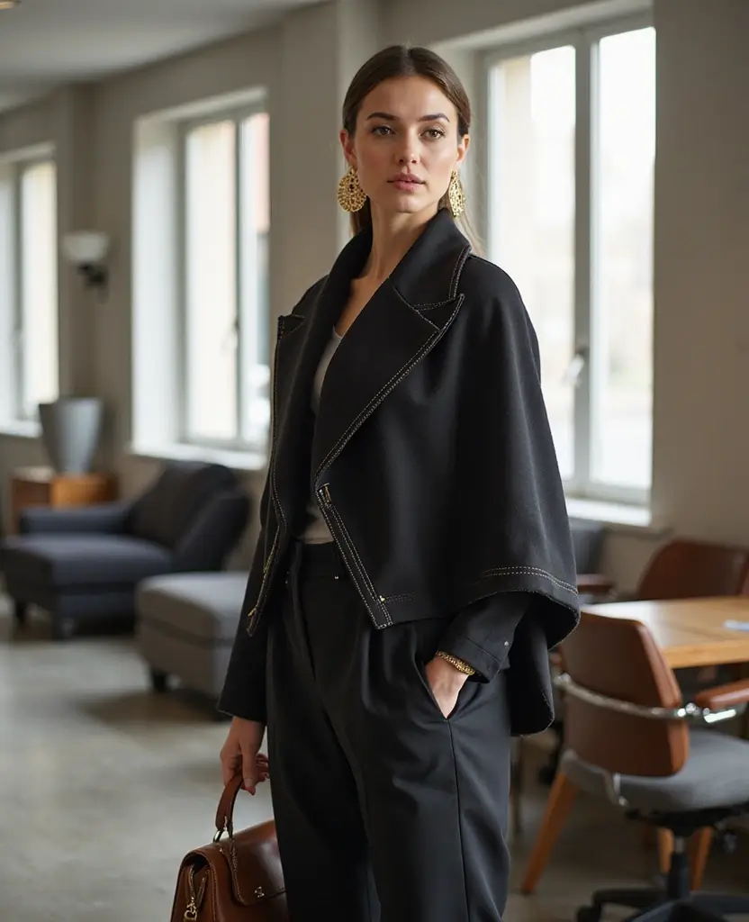 23 Midsize Outfit Ideas That Flatter Every Body Shape - 12. Stylish Capes: Chic Layering