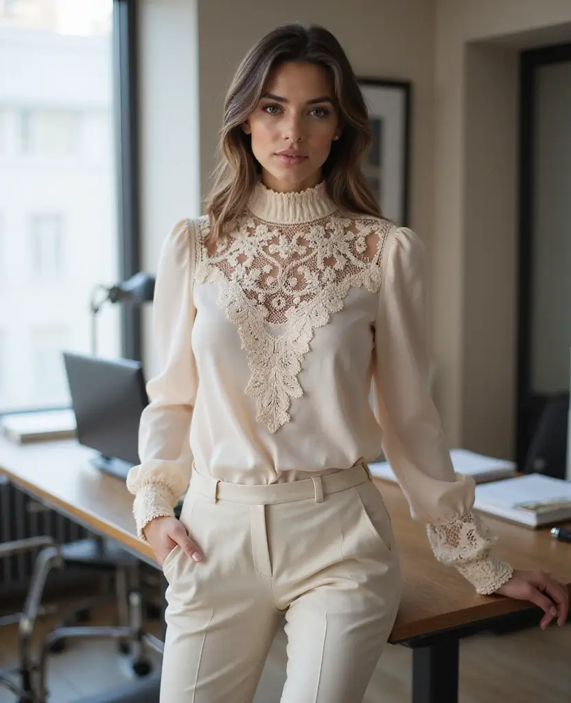 23 Midsize Outfit Ideas That Flatter Every Body Shape - 15. Feminine Details: Lace and Embroidery