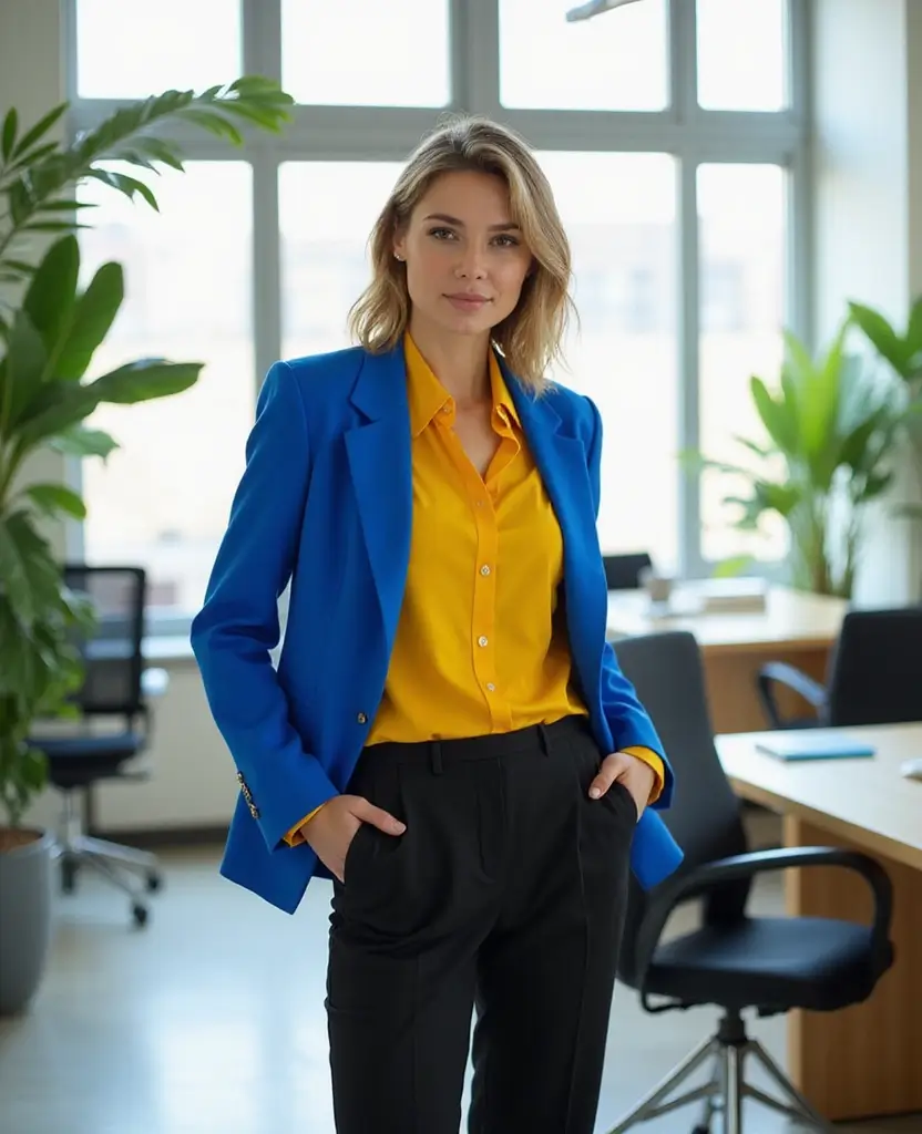 23 Midsize Outfit Ideas That Flatter Every Body Shape - 19. Color Blocking: Bold and Professional