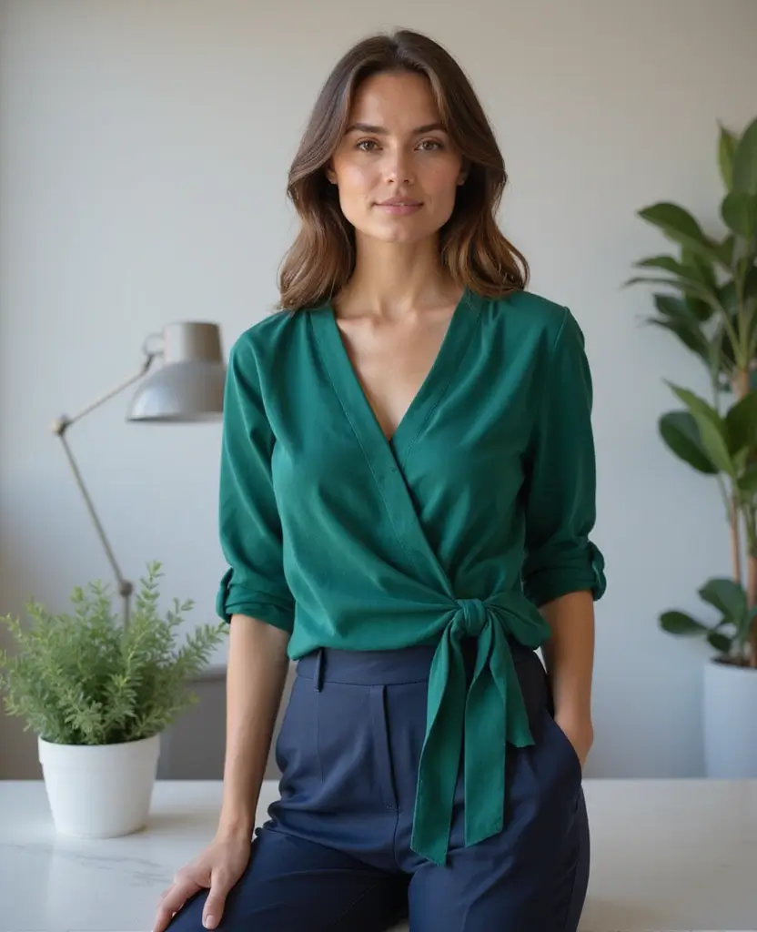 23 Midsize Outfit Ideas That Flatter Every Body Shape - 4. Wrap Tops: Versatile and Flattering
