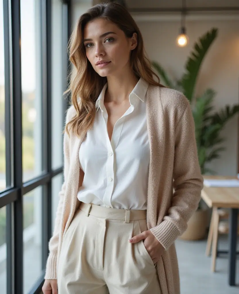 23 Midsize Outfit Ideas That Flatter Every Body Shape - 6. Layering with Cardigans: Cozy and Chic