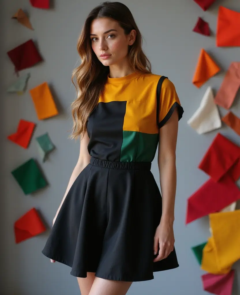23 Modern Dress Patterns for Your Next DIY Project - 13. Creative Colorblock Dress