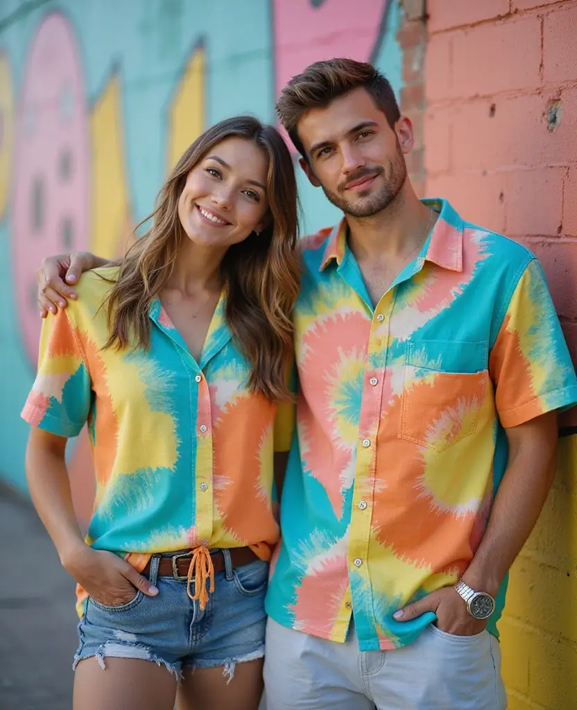 23 New York Style Outfit Ideas for Big City Vibes - 10. Bold Patterns for Fun Loving Couples