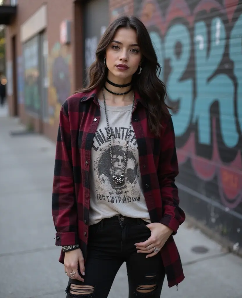 23 Party Outfit Ideas for Every Dress Code: Emo-Inspired Edition - 1. Grunge Glamour