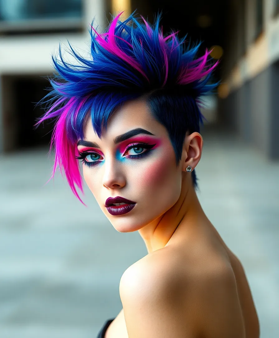 23 Party Outfit Ideas for Every Dress Code: Emo-Inspired Edition - 10. Colorful Hair and Makeup