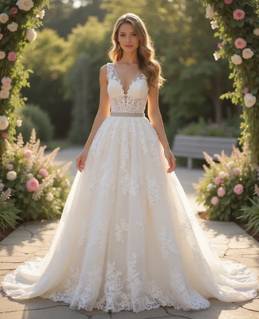 23 Plus Size Wedding Dresses That Flatter Every Curve - 1. Romantic Lace Ball Gown